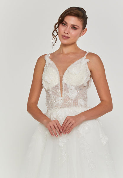 Sleeveless Maxi Tulle Regular Wedding Dress Unit Price: €240