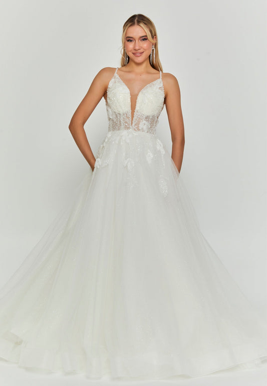 Sleeveless Maxi Tulle Regular Wedding Dress Unit Price: €220