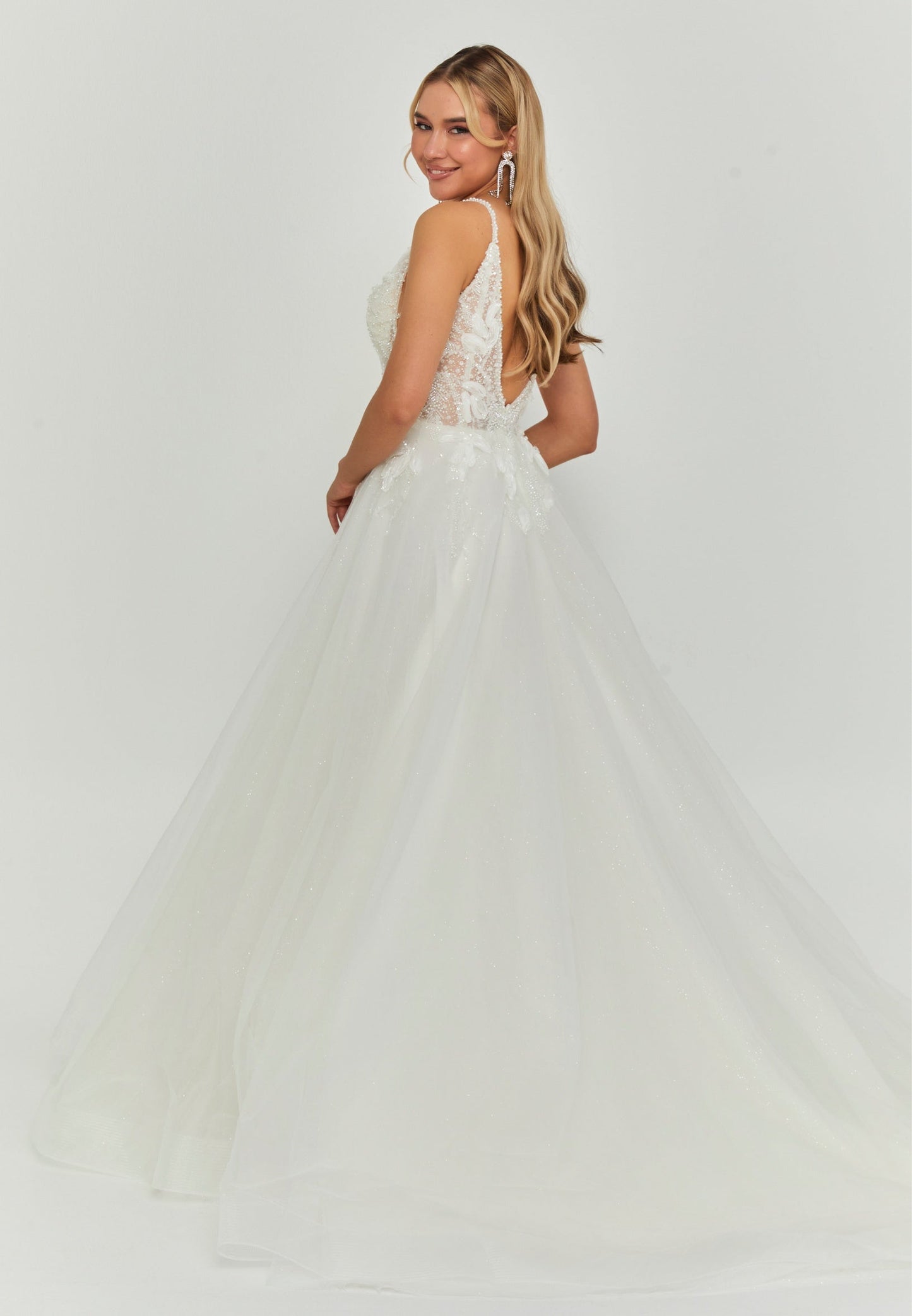 Sleeveless Maxi Tulle Regular Wedding Dress Unit Price: €220