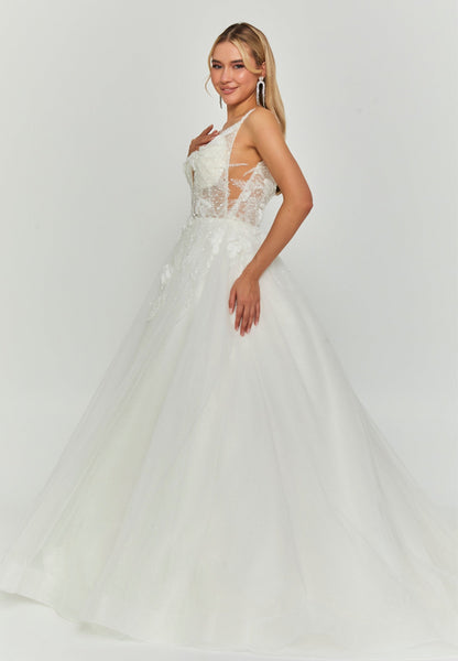 Sleeveless Maxi Tulle Regular Wedding Dress Unit Price: €220