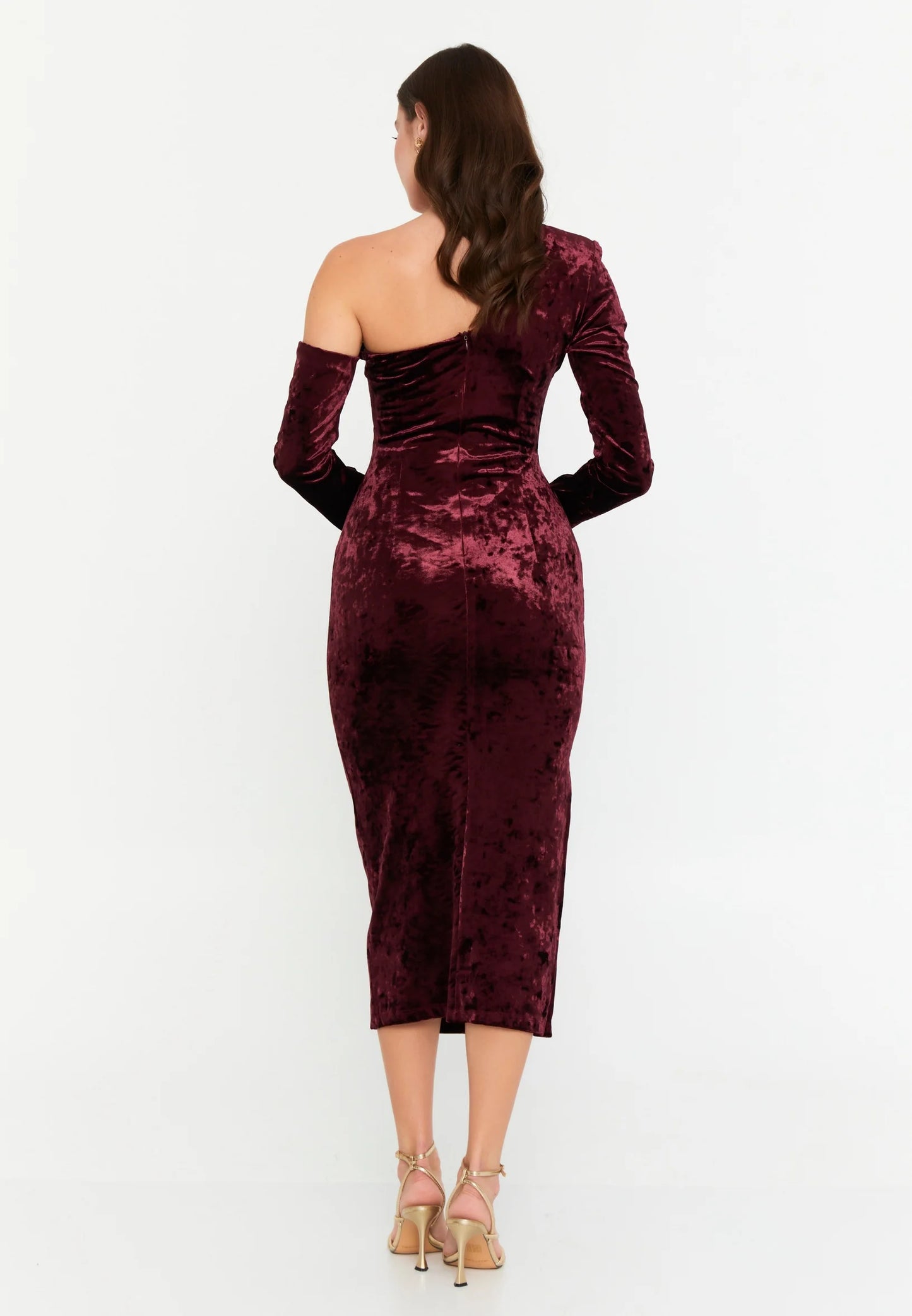 Long Sleeve Midi Velvet Column Regular Evening Dress Unit Price: €40