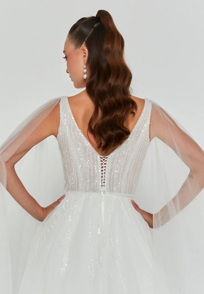 Sleeveless Maxi Tulle Regular Wedding Dress Unit Price: €290