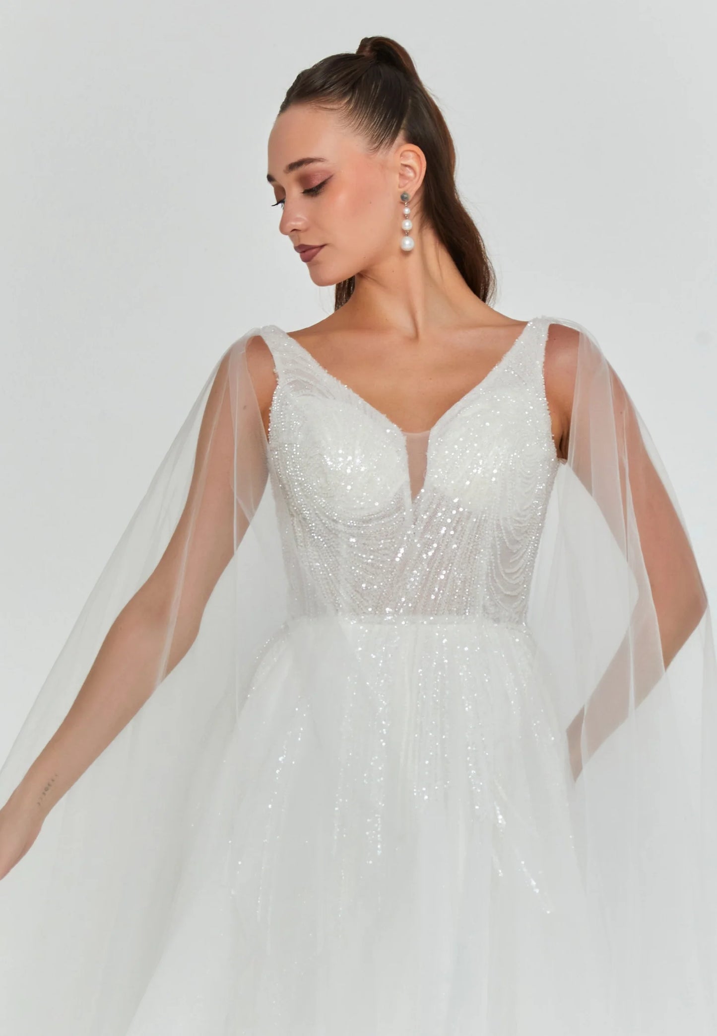 Sleeveless Maxi Tulle Regular Wedding Dress Unit Price: €290