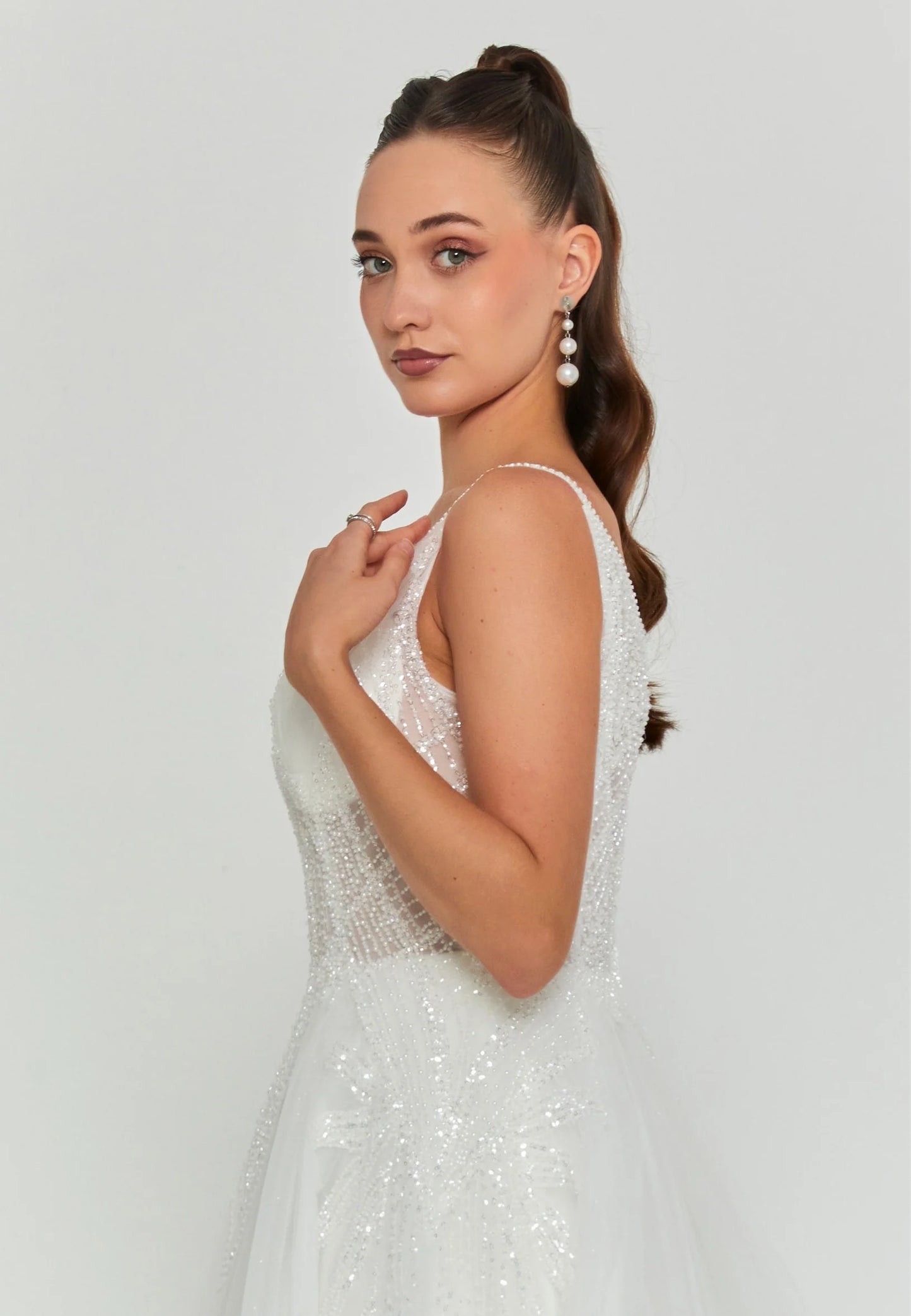 Sleeveless Maxi Tulle Regular Wedding Dress Unit Price: €290