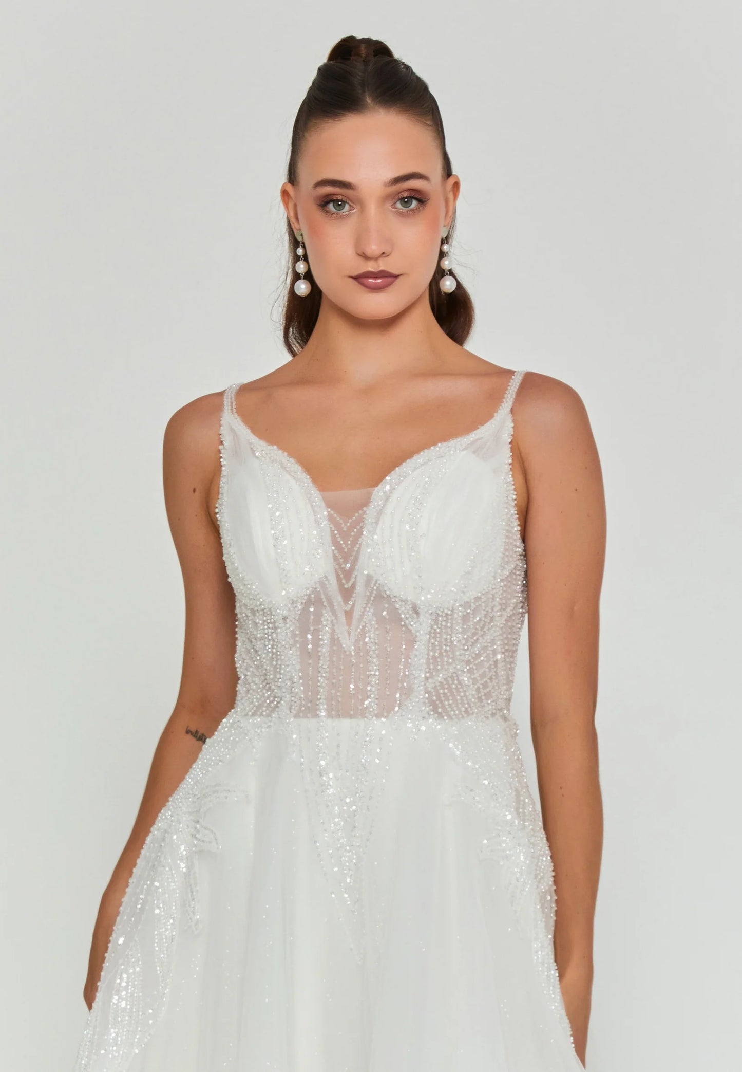 Sleeveless Maxi Tulle Regular Wedding Dress Unit Price: €290