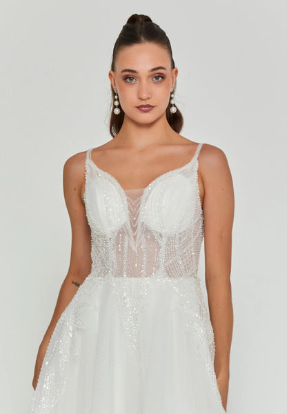 Sleeveless Maxi Tulle Regular Wedding Dress Unit Price: €290