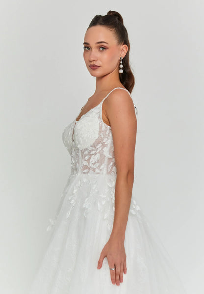 Sleeveless Maxi Tulle Regular Wedding Dress Unit Price: €290