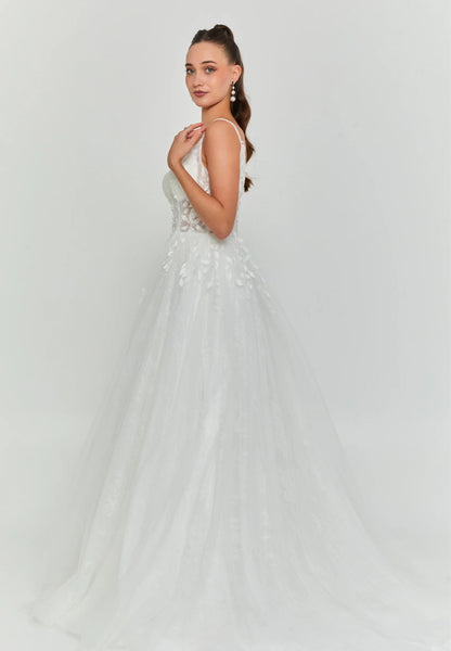 Sleeveless Maxi Tulle Regular Wedding Dress Unit Price: €290