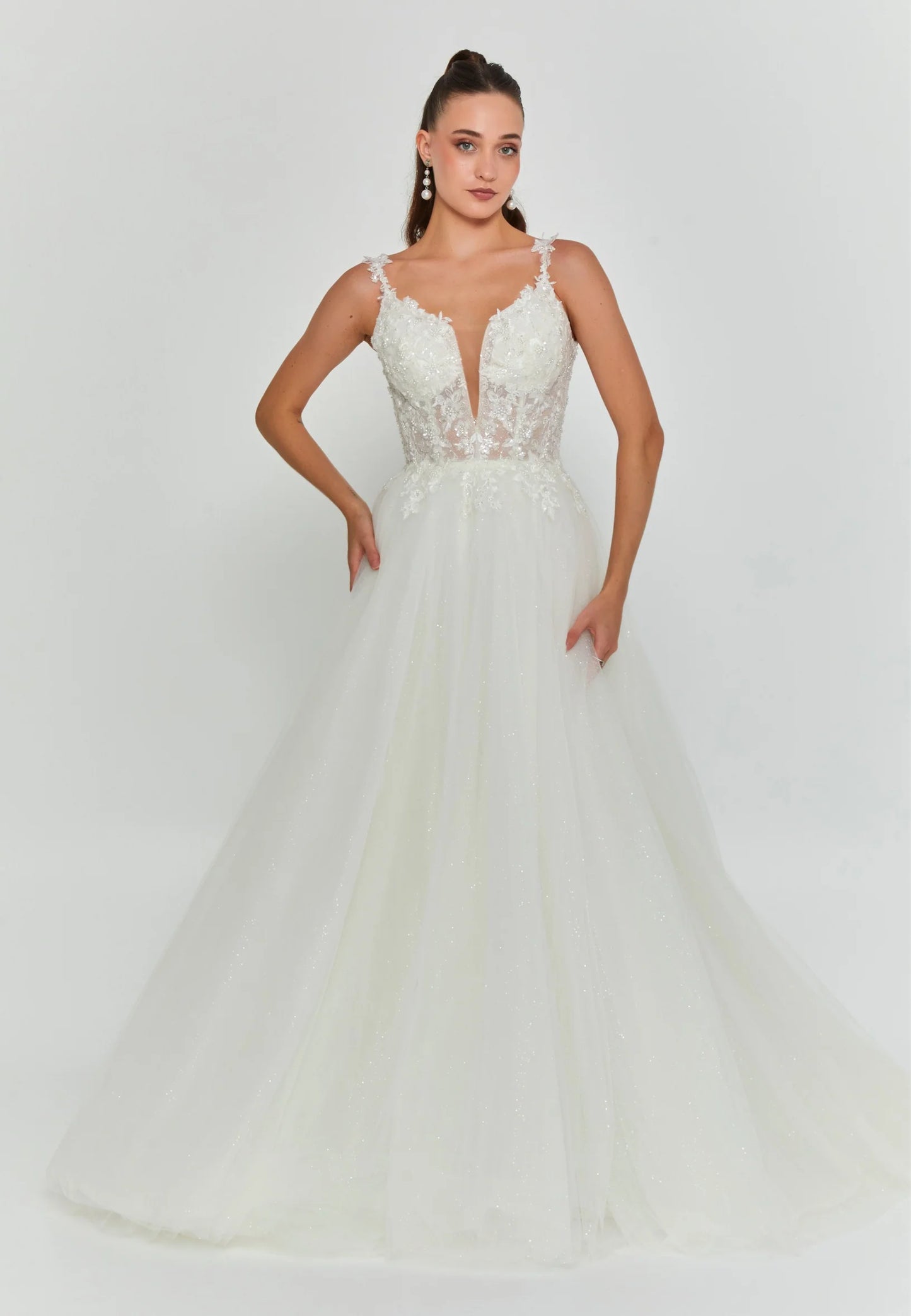 Sleeveless Maxi Tulle Regular Wedding Dress Unit Price: €290