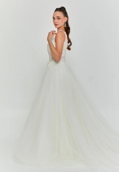 Sleeveless Maxi Tulle Regular Wedding Dress Unit Price: €290