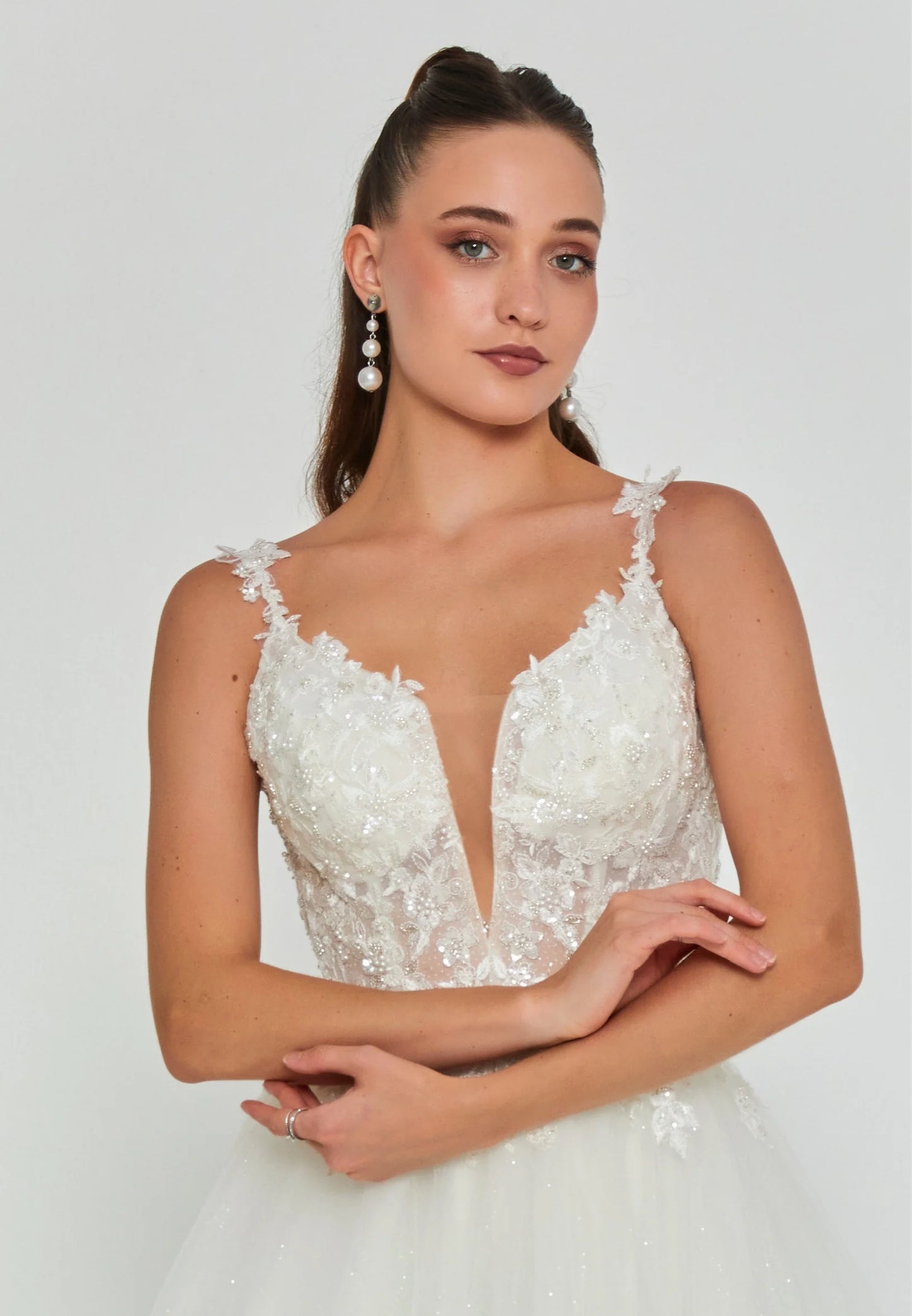 Sleeveless Maxi Tulle Regular Wedding Dress Unit Price: €290