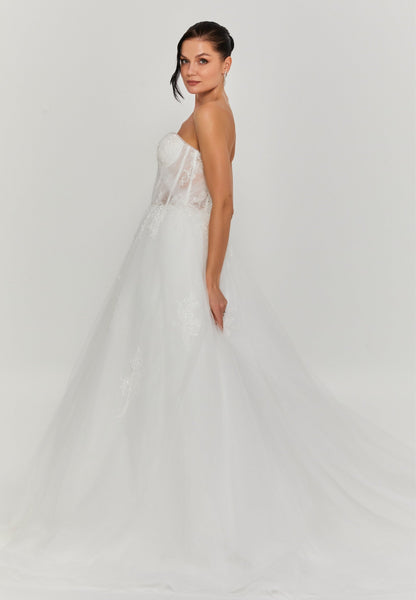 Strapless Maxi Tulle Regular Wedding Dress Unit Price: €195