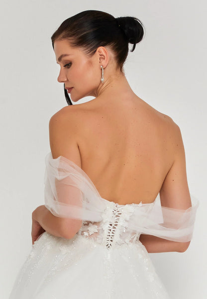 Off Shoulder Maxi Tulle Regular Wedding Dress Unit Price: €200