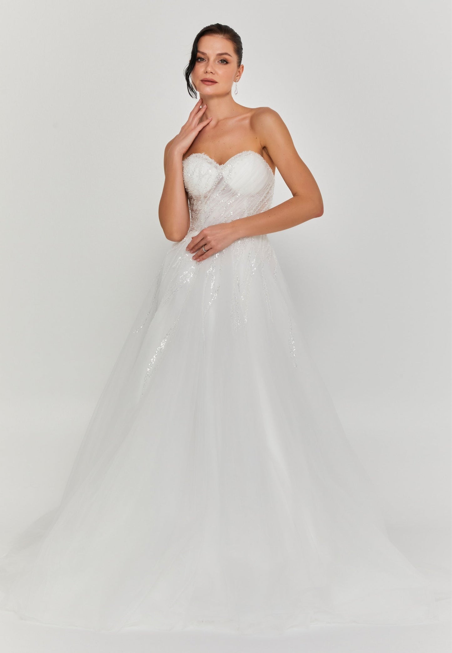 Strapless Maxi Tulle Regular Wedding Dress Unit Price: €335