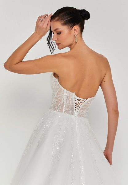 Strapless Maxi Tulle Regular Wedding Dress Unit Price: €335