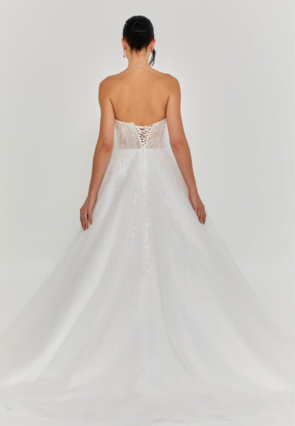 Strapless Maxi Tulle Regular Wedding Dress Unit Price: €335