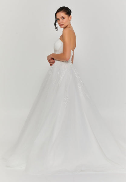 Strapless Maxi Tulle Regular Wedding Dress Unit Price: €335