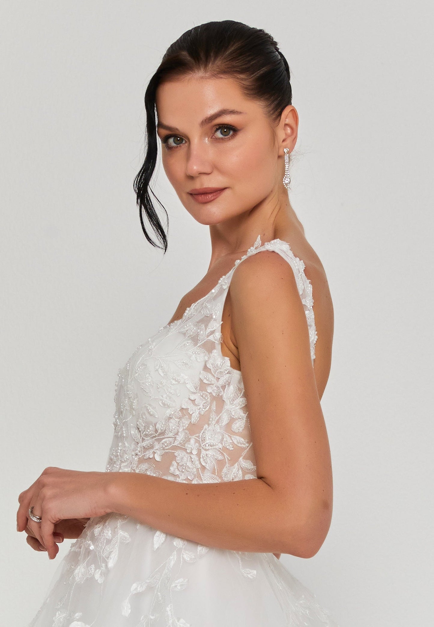 Sleeveless Maxi Tulle Regular Wedding Dress Unit Price: €335