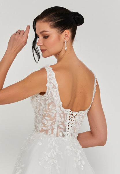 Sleeveless Maxi Tulle Regular Wedding Dress Unit Price: €335