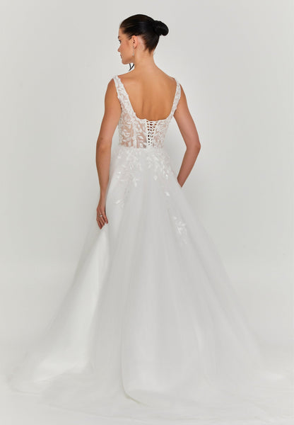 Sleeveless Maxi Tulle Regular Wedding Dress Unit Price: €335