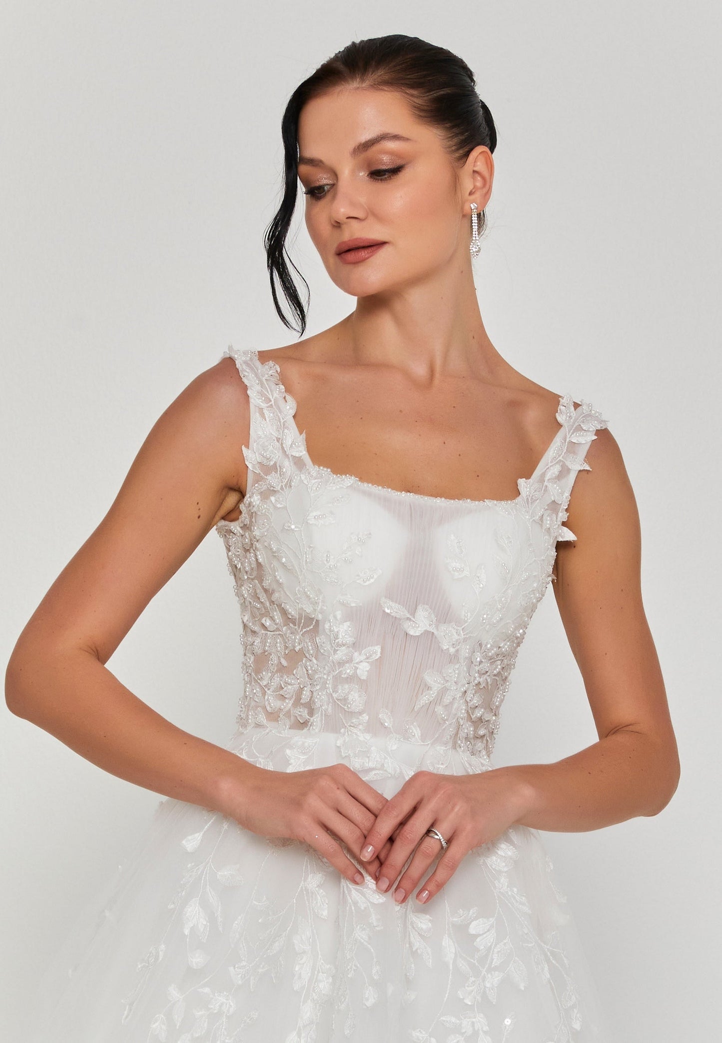 Sleeveless Maxi Tulle Regular Wedding Dress Unit Price: €335