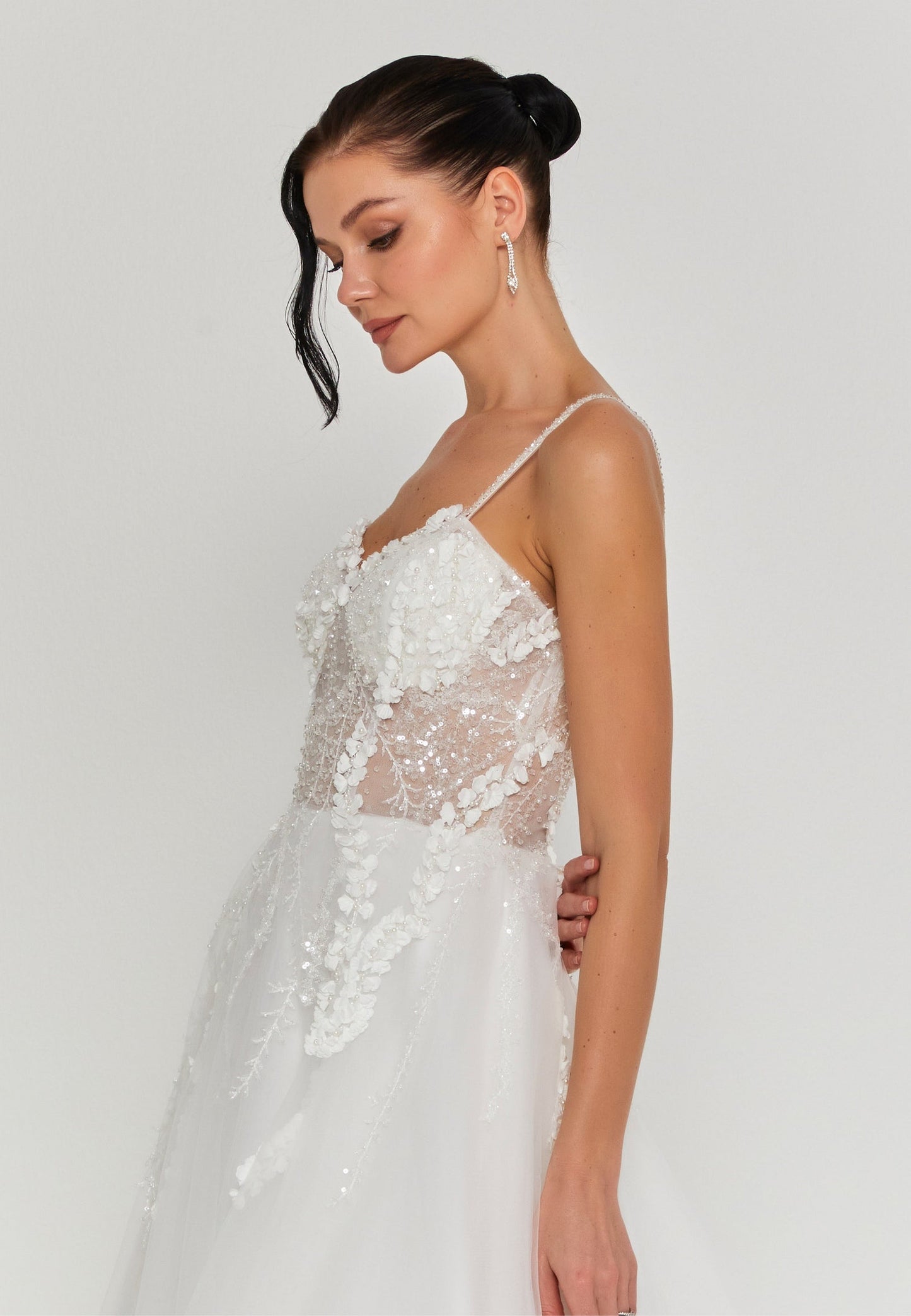 Sleeveless Maxi Tulle Regular Wedding Dress Unit Price: €335