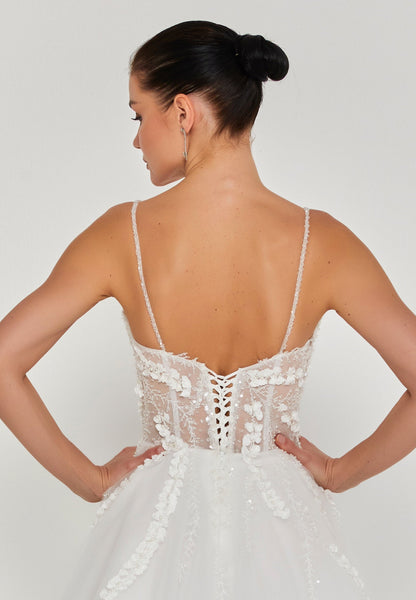 Sleeveless Maxi Tulle Regular Wedding Dress Unit Price: €335