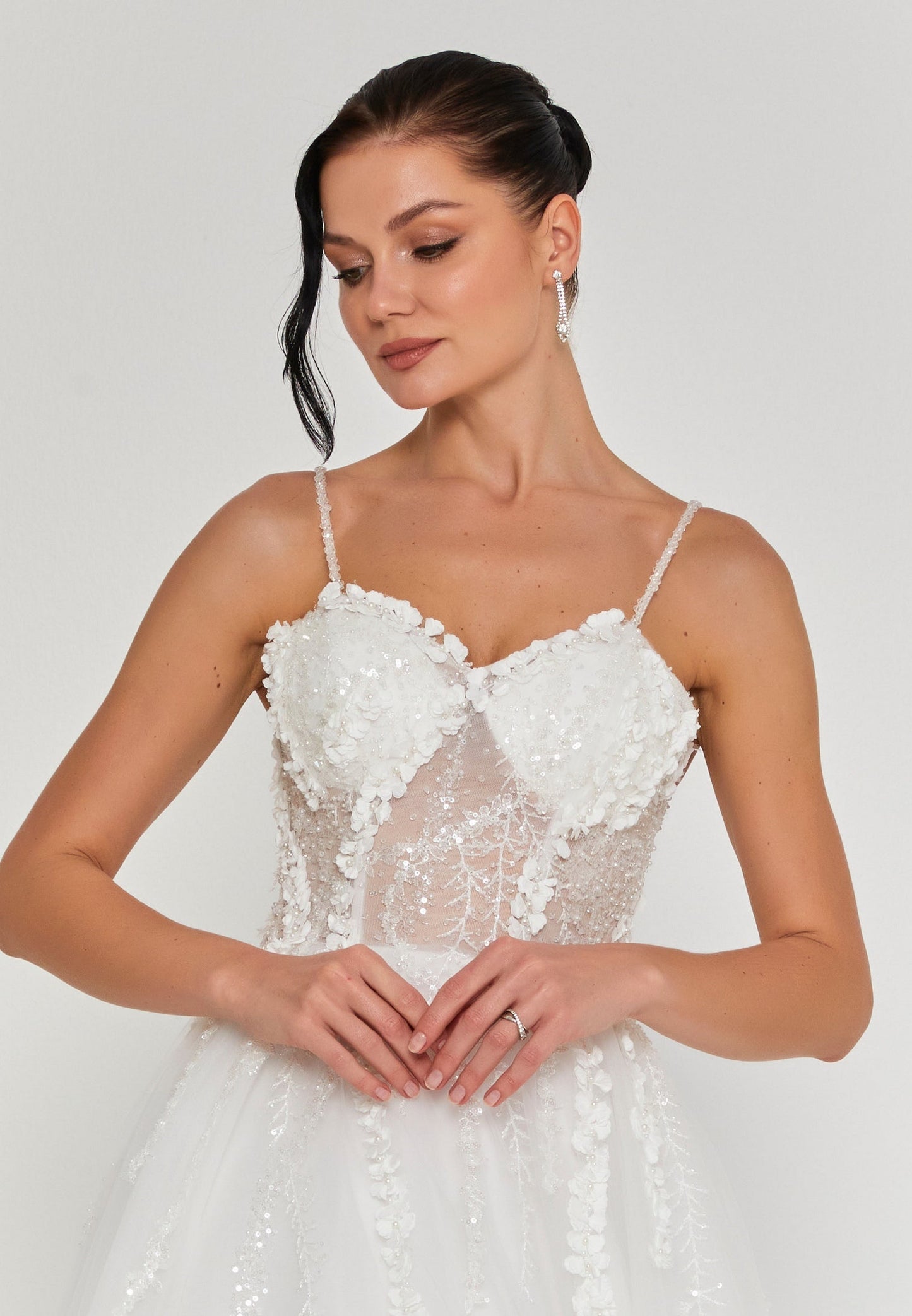 Sleeveless Maxi Tulle Regular Wedding Dress Unit Price: €335