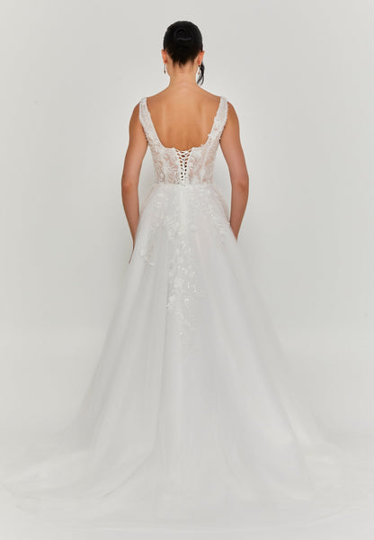 Sleeveless Maxi Tulle Regular Wedding Dress Unit Price: €335