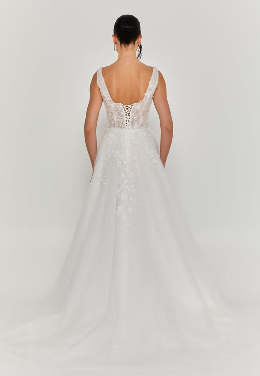 Sleeveless Maxi Tulle Regular Wedding Dress Unit Price: €335