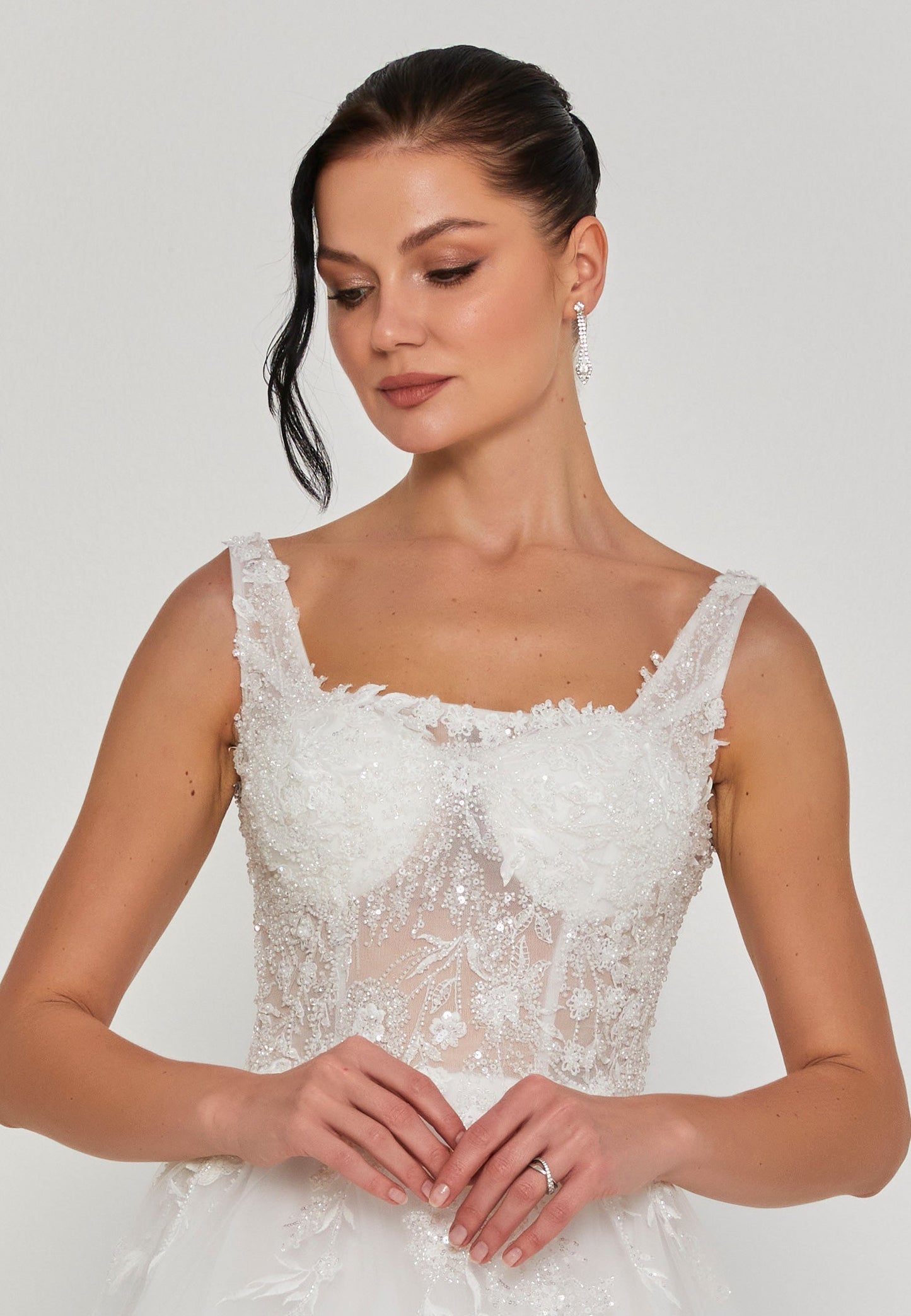 Sleeveless Maxi Tulle Regular Wedding Dress Unit Price: €335