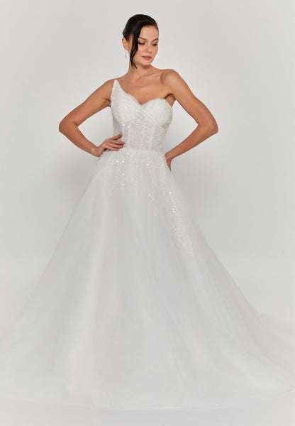 Strapless Maxi Tulle Regular Wedding Dress Unit Price: €335