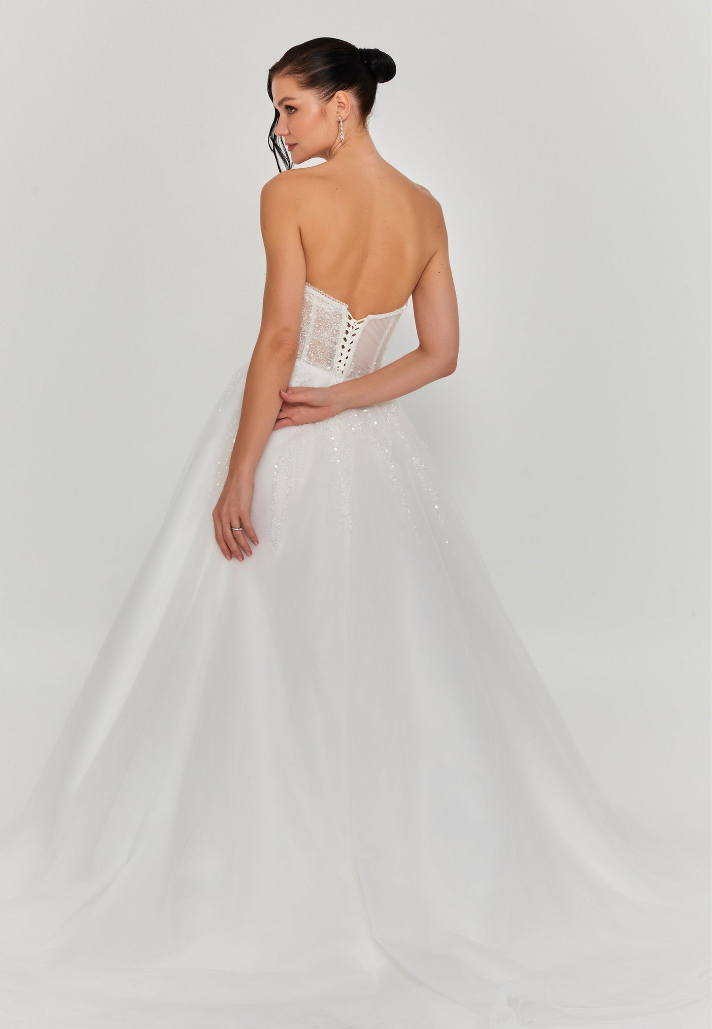 Strapless Maxi Tulle Regular Wedding Dress Unit Price: €335