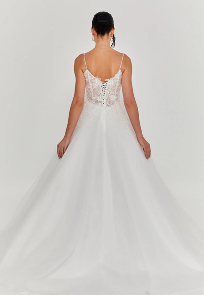 Sleeveless Maxi Tulle Regular Wedding Dress Unit Price: €340