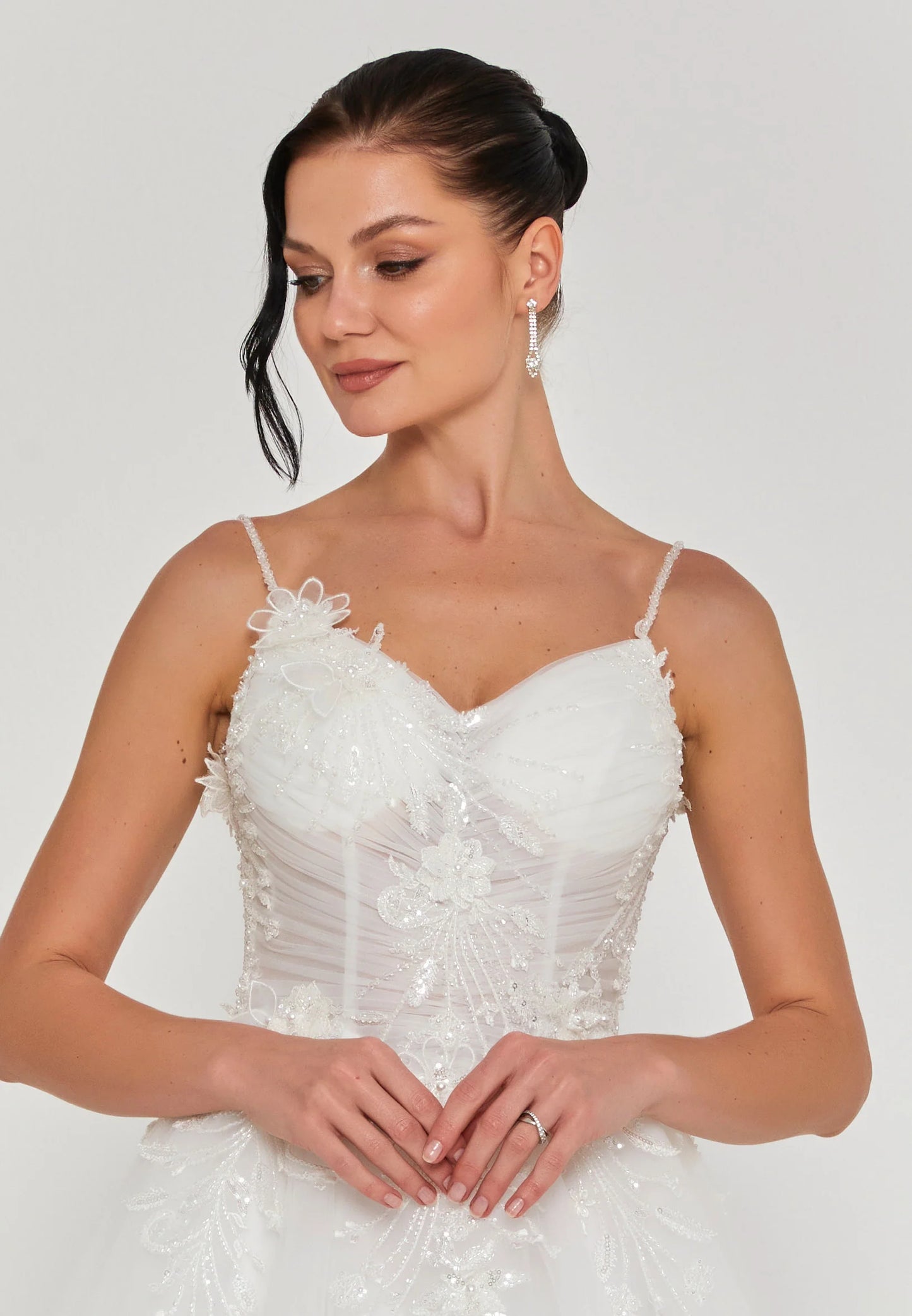 Sleeveless Maxi Tulle Regular Wedding Dress Unit Price: €340