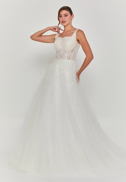 Sleeveless Maxi Tulle Regular Wedding Dress Unit Price: €240