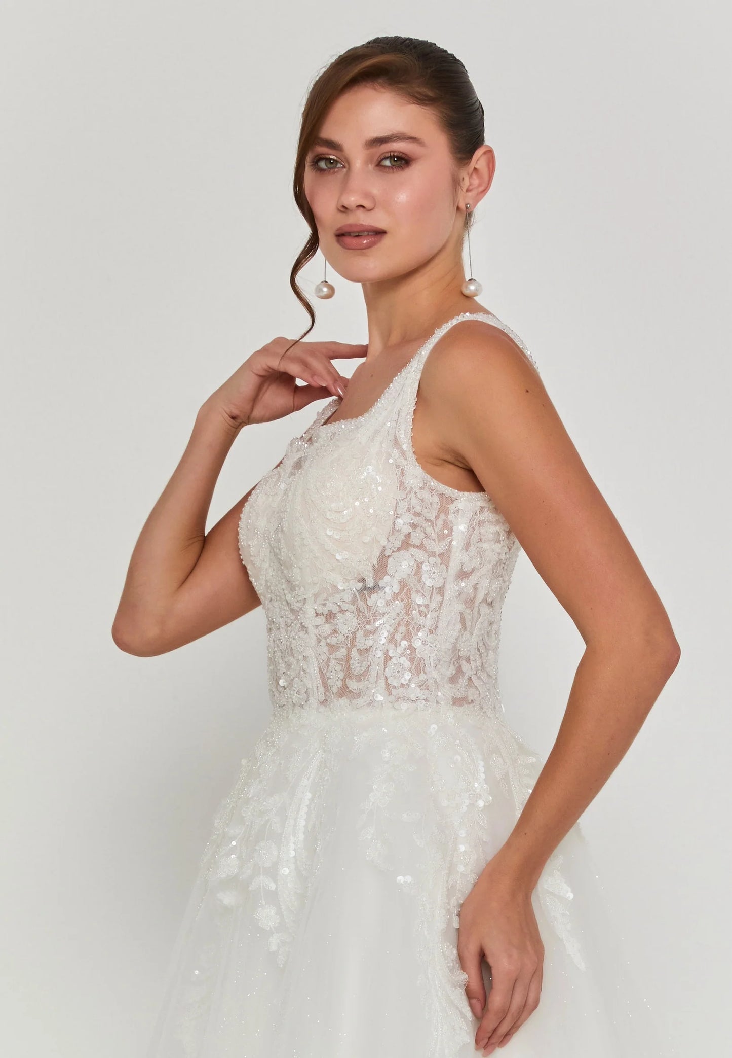 Sleeveless Maxi Tulle Regular Wedding Dress Unit Price: €240