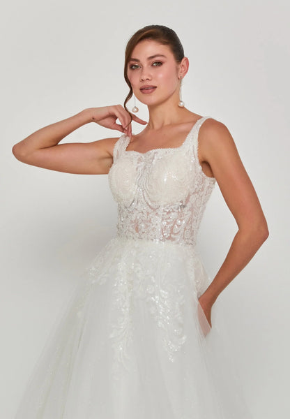 Sleeveless Maxi Tulle Regular Wedding Dress Unit Price: €240