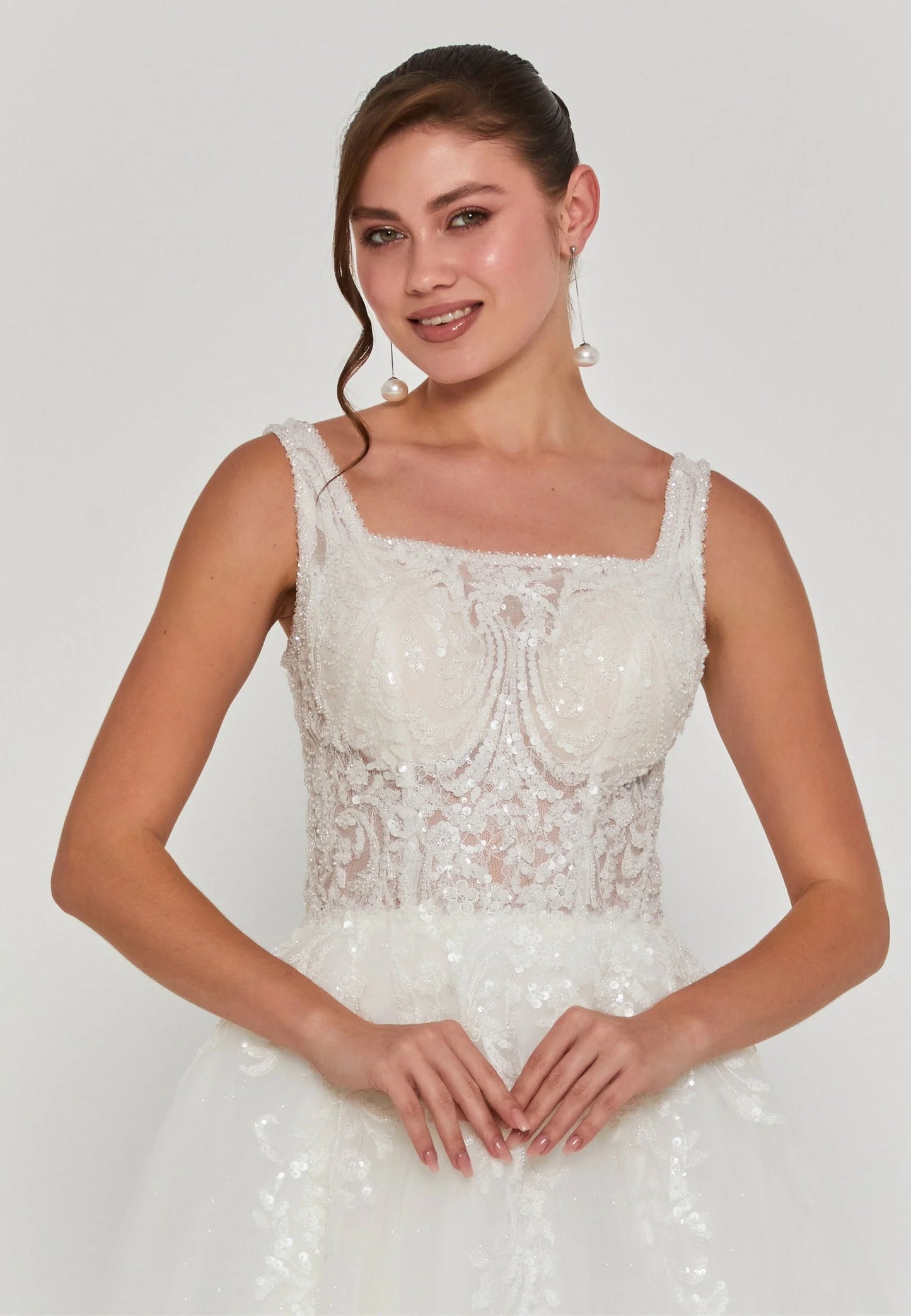 Sleeveless Maxi Tulle Regular Wedding Dress Unit Price: €240