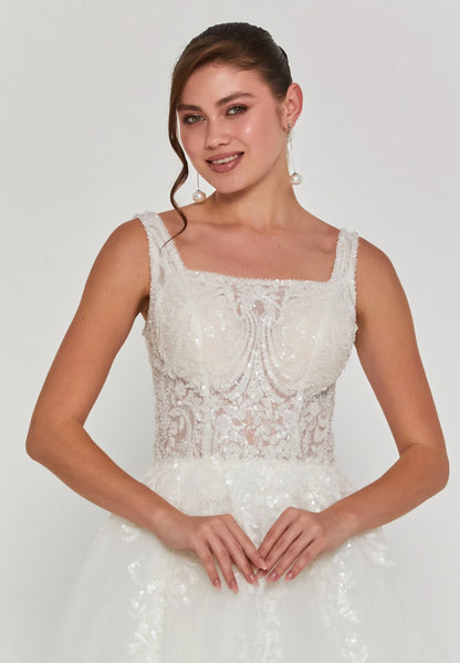 Sleeveless Maxi Tulle Regular Wedding Dress Unit Price: €240