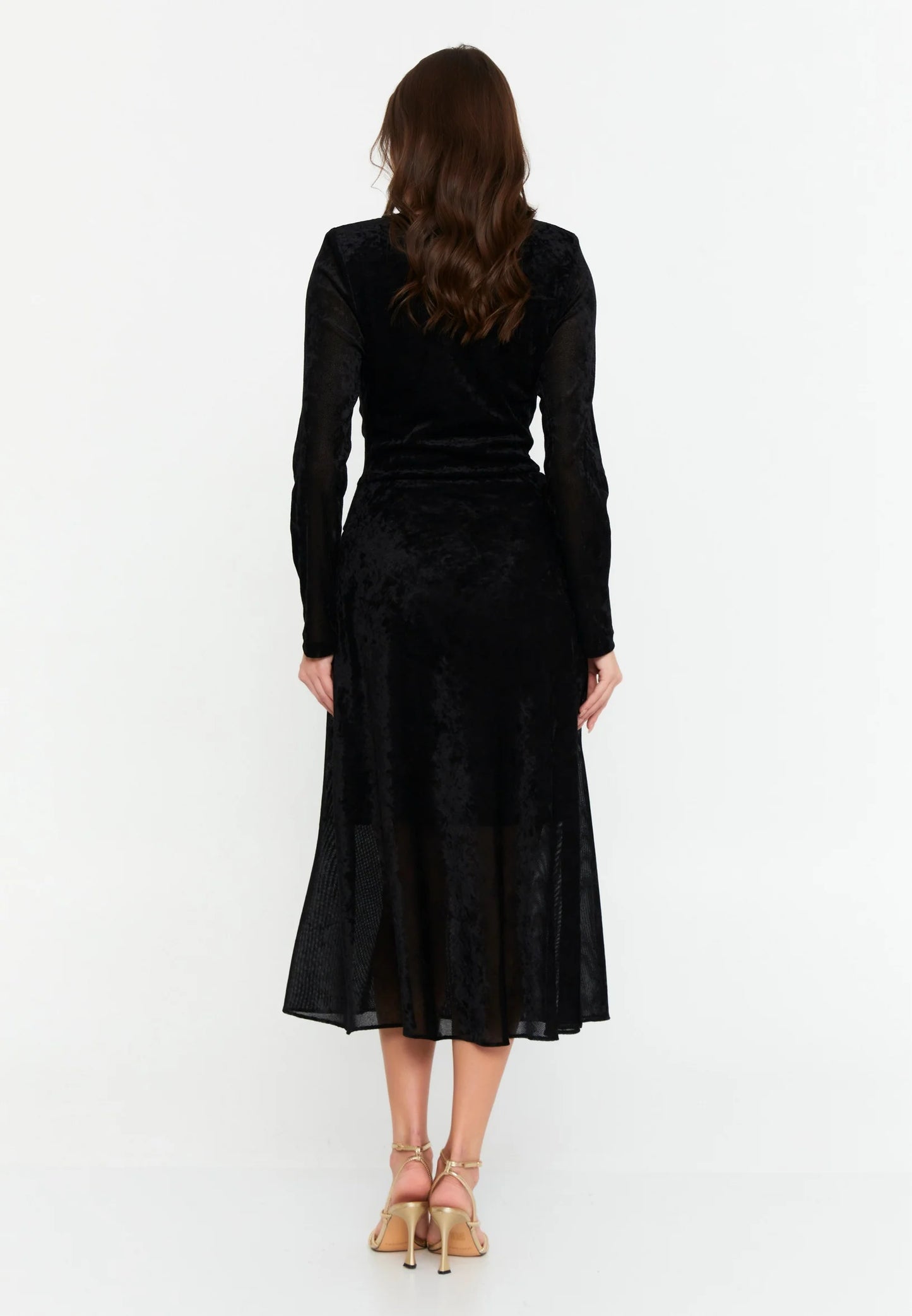 Long Sleeve Midi Velvet Column Regular Evening Dress Unit Price: €43