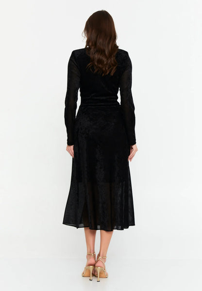 Long Sleeve Midi Velvet Column Regular Evening Dress Unit Price: €43