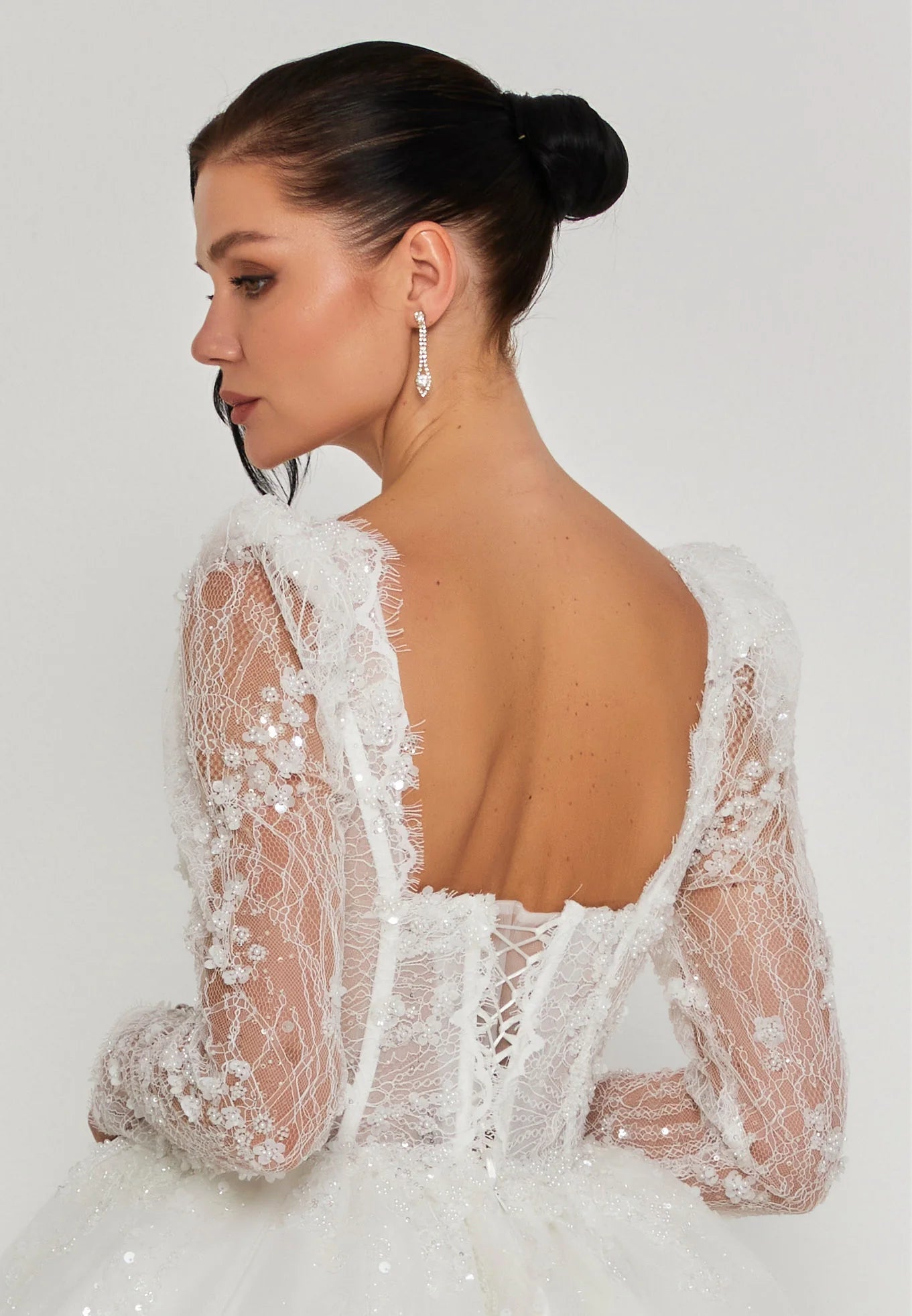 Long Sleeve Maxi Tulle Regular Wedding Dress Unit Price: €460