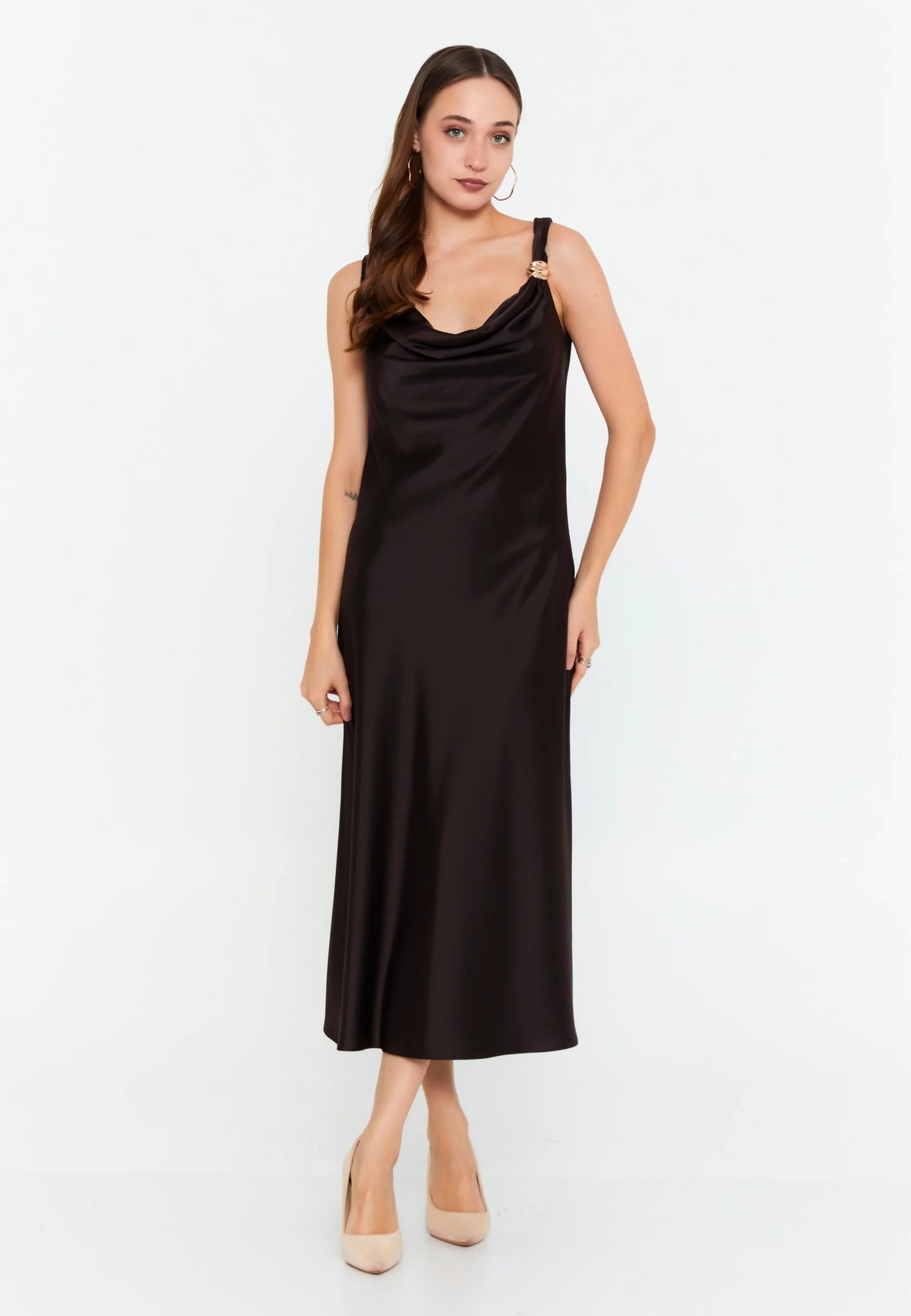 Sleeveless Midi Satin Column Regular Casual Dress Unit Price: €43
