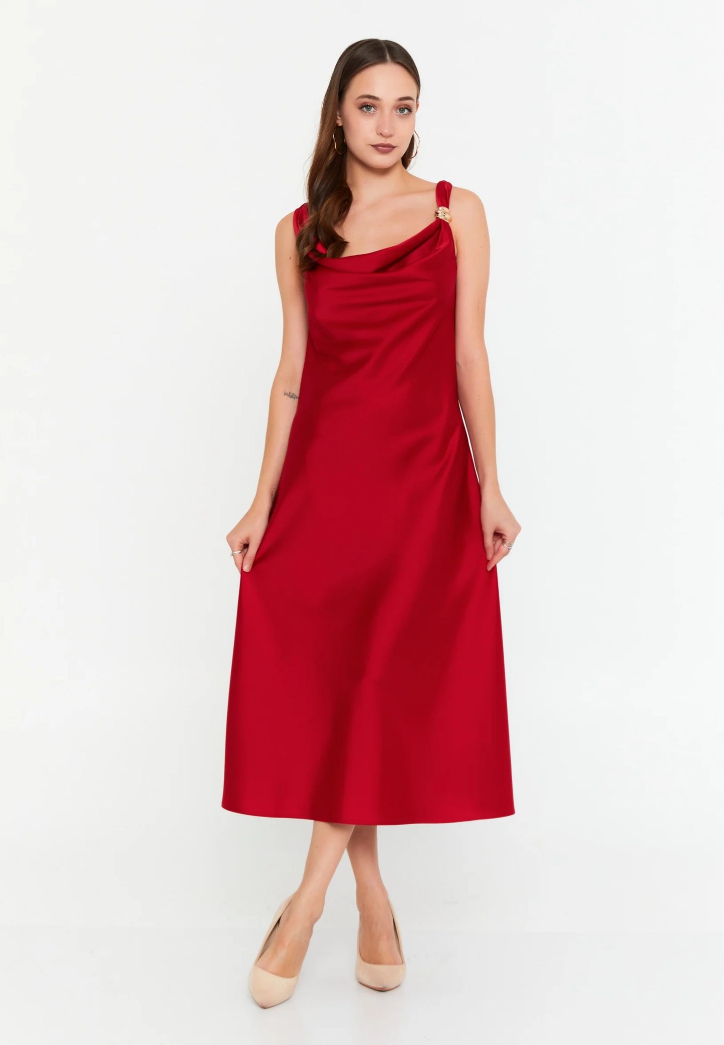 Sleeveless Midi Satin Column Regular Casual Dress Unit Price: €43