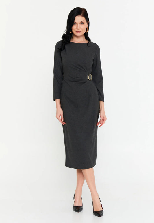 Long Sleeve Midi Polyester Column Regular Evening Dress Unit Price: €34