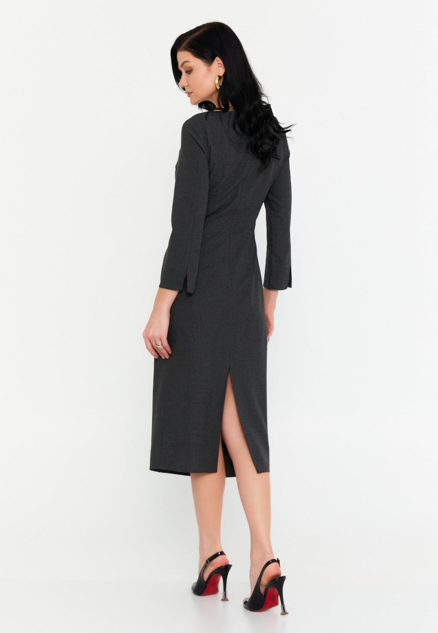 Long Sleeve Midi Polyester Column Regular Evening Dress Unit Price: €35