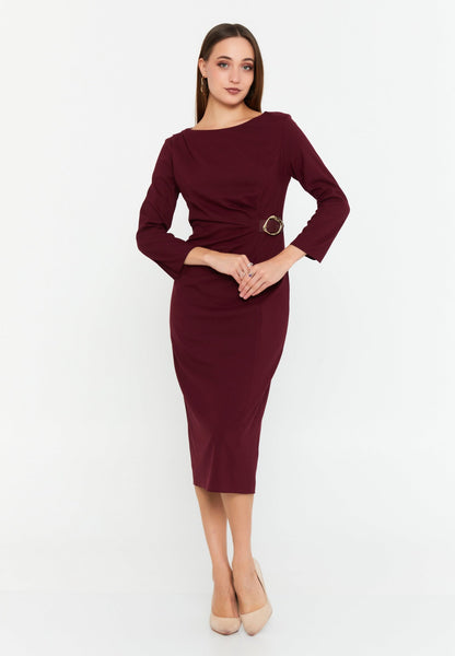 Long Sleeve Midi Polyester Column Regular Evening Dress Unit Price: €35