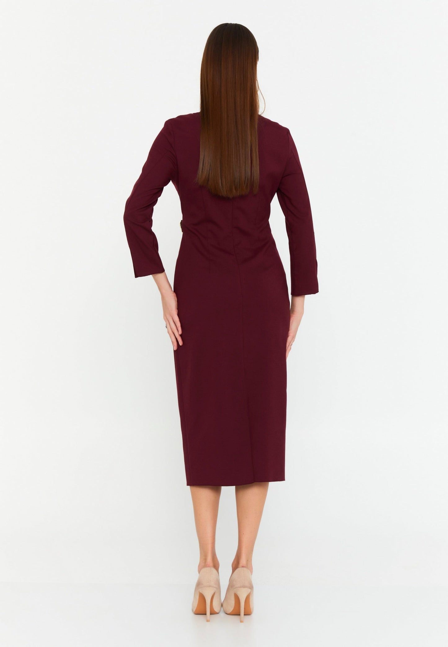 Long Sleeve Midi Polyester Column Regular Evening Dress Unit Price: €35