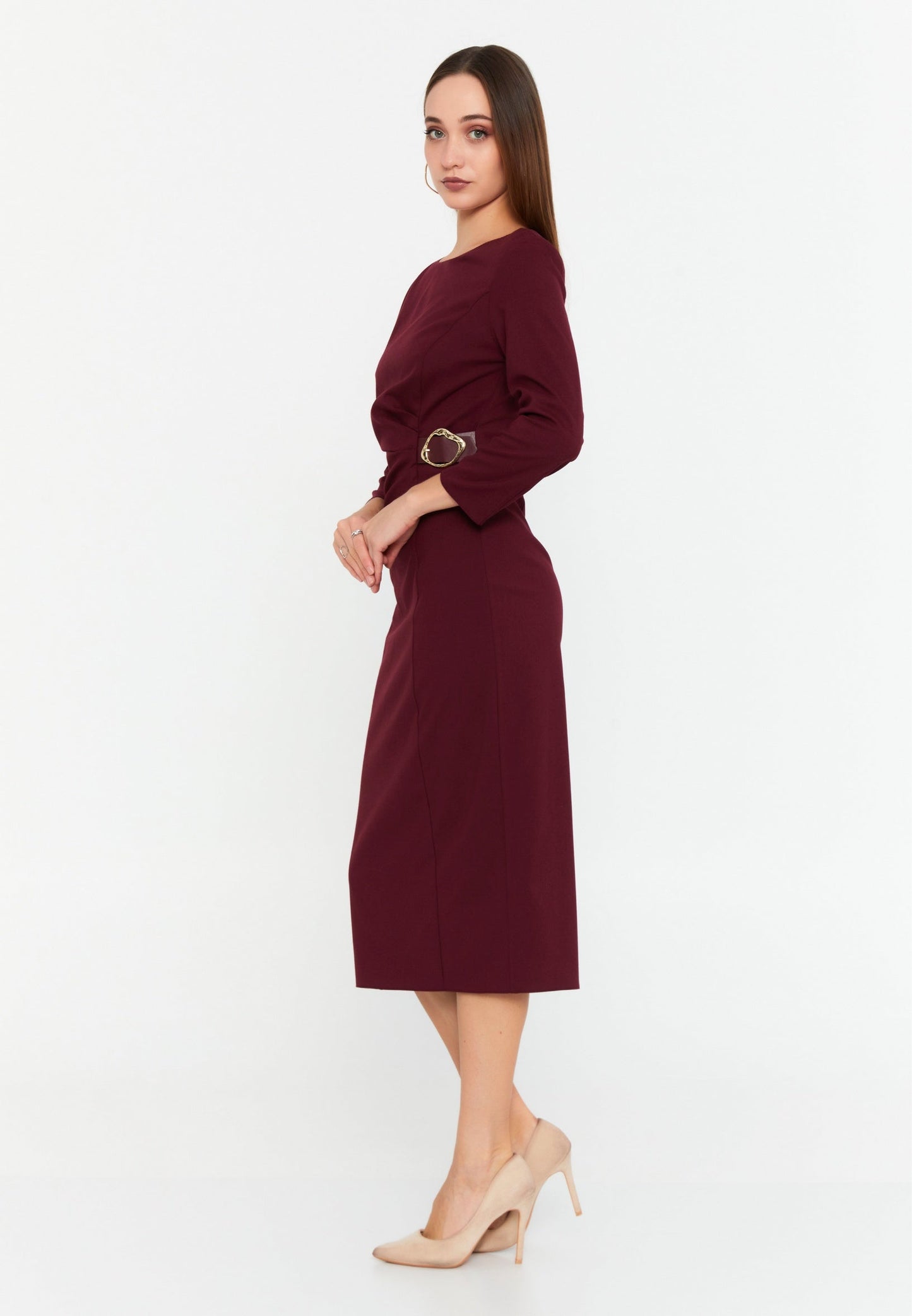 Long Sleeve Midi Polyester Column Regular Evening Dress Unit Price: €35